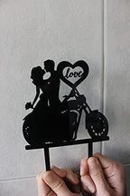 CARISPIBET Cake topper couple dancing with daughter wedding engagement anniversary cake decorative