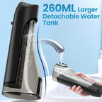 Water Flosser, Water Dental Flosser Pick for Teeth, IPX7 Waterproof Oral Irrigator, 3 Modes 4 Replaceable Jet Tips, Professional Flossing Cleaning Picks for Home Travel Gums, Braces Care (Black)