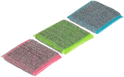 Vileda Glitzi Power Stainless Steel Colors, Coloured Scourers, Stainless Steel Exterior, Very Hygienic, Exceptional Cleaning Power, Durable and Resistant, Easily Removes Dirt and Residues