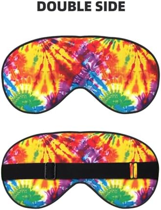Colorful Rainbow Tie Dye Eye Mask for Women Men Elastic Sleeping Cover Adjustable Blackout Sleep Mask for Travel Nap