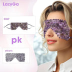 Jade Eye Mask, Amethyst Crystal Eye Mask with Ear Strap for Face 100% Natural Gemstone Jade Sleep Mask for Hot & Cold Anti Aging Therapy