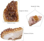 mookaitedecor Natural Citrine Crystal Cluster Geode, Self-Standing Yellow Quartz Stone Raw Crystals and Minerals Specimen for Healing Home Decor, 201-300 g
