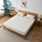 Grounding Sheets Queen Deep Pocket 12% Silver Fiber and 88% Organic Cotton, Fitted Earth Grounded Bed Sheets for Improved Sleep (Beige, Queen - 60"x80"x15")