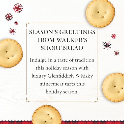 Walker's Shortbread Glenfiddich Holiday Mincemeat Tarts, Luxury Holiday Treat, 13.1 Oz (Pack of 2)