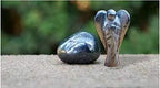 Jet Energized Hematite 2" Angel Gemstone Divine Spiritual 40 Page Crystal Therapy Booklet Gift Archangel Suruel Raphael Raguel Michael Gabriel Remiel Uriel Image is JUST A Reference
