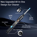 Tomaje Ear Wax Removal Tool Camera, Ear Cleaner with Camera, Ear Wax Removal Kit, 1080P HD Ear Camera, Earwax Removal Kit with Camera and 6 LED Light, 6 Ear Pick & Ear Set for iOS & Android, Black