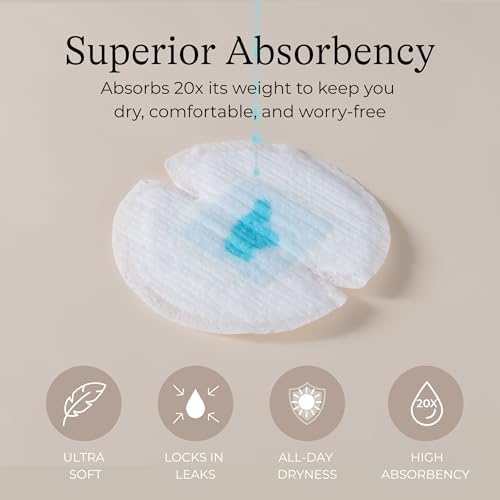Lansinoh Stay Dry Disposable Nursing Pads, Soft and Super Absorbent Breast Pads, Breastfeeding Essentials for Moms, 100 Count