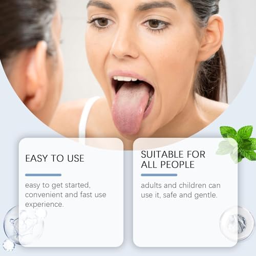 Tongue Cleaner Gel with Brush, Fresh Breath Oral Care Kit, Daily Cleaning Gel for Tongue Coating Buildup, Peppermint & Spearmint, 50g/1.76 Oz
