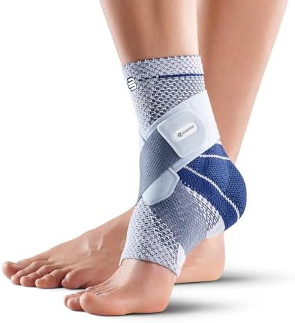 Bauerfeind - MalleoTrain Plus - Ankle Brace - Extra Stability for the Ankle Joints and Tendons - Left Foot - Size 6 - Color Titanium