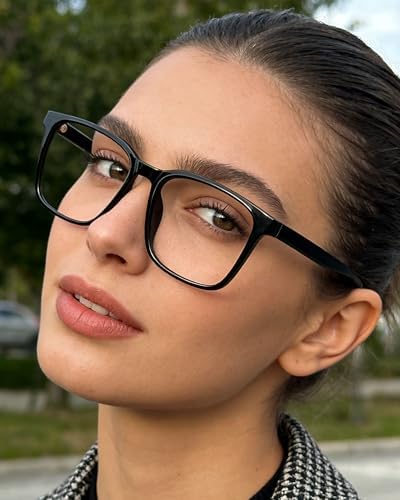 TEAPLMTT Blue Light Blocking Glasses Oversized Square Computer Glasses Anti Blue Light for Women Men