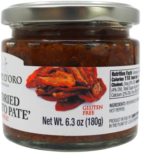 CAMPO D'ORO - Sun-Dried Tomatoes in extra virgin olive oil, (6.35 oz -180 g), Non-GMO, Product of Italy