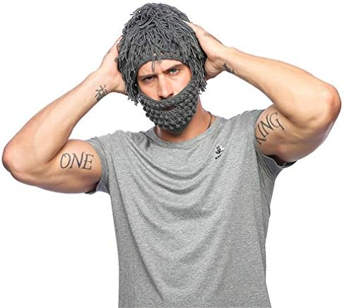 Adult Viking Beard Beanie Hat Funny Knit Santa Claus Octopus Mask Hat White Elephant Gift Exchange