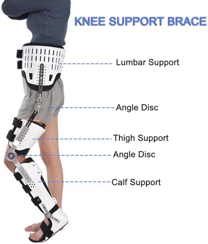 Adjustable Hip Knee Ankle Foot Orthosis Braces, with Walking Boots for Hip Fracture Rehabilitation Equipment,Left+Right Legs