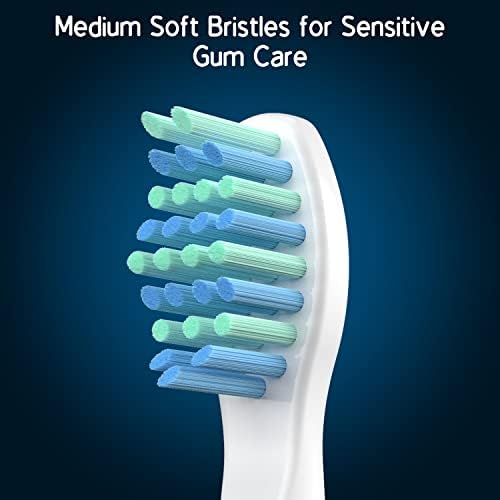 Electric Toothbrush Heads Compatible with TEETHEORY Sonic and Fairywill - Replacement Brush Heads Compatible with FW-507/508/551/610/659/719/909/917/959,FW-D1/D3/D5/D7/D8, 10 Pack, White