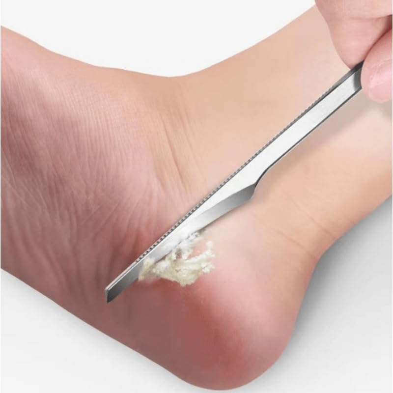 Professional Pedicure Kit - 6-Pack Stainless Steel Foot Files & Callus Removers - Dead Skin Scraper for Men & Women - Durable Foot Care Tools for Hard Skin Removal