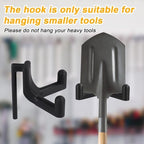 6pcs Shed Organization Hooks, Multi-Purpose Shed Hook Compatible with Rubbermaid Double-Head Design Resin Hanger Power Tools Holder for Organization and Garage Storage Accessories (Black)