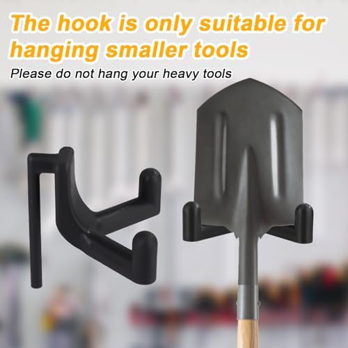 6pcs Shed Organization Hooks, Multi-Purpose Shed Hook Compatible with Rubbermaid Double-Head Design Resin Hanger Power Tools Holder for Organization and Garage Storage Accessories (Black)