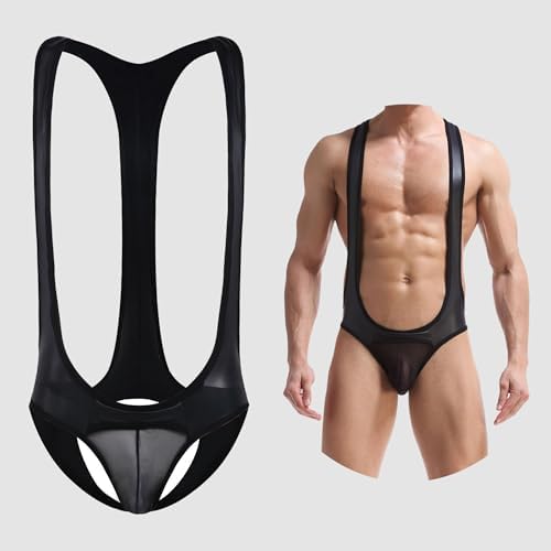 YUFEIDA Men's Jockstrap Leotard Underwear Jumpsuits Wrestling Singlet Bodysuit Comfy Touch Lightweight Shapewear