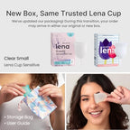Lena Sensitive Menstrual Cup - Ultra Soft Medical-Grade Silicone Period Cups for Women, Beginner-Friendly, Reusable and Comfortable 12-Hour Leak-Free Protection & Feminine Care - Small, Clear