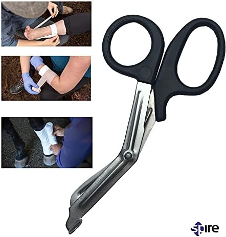 Spire Tuff Cut Utility Safety Bandage Scissors, Trauma Shears for Nurses First Aid Medical Paramedics Emergency EMT Physicians Doctors Nurse Home and Nursing Household, Military-Grade Scissors 7.5"