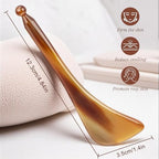Facial Reflexology Tools Ox Horn, Dual-Ended Gua Sha Scraper Massage Pen, Fascia Release Tool for Muscle, Neck, Face, Detoxifies & Sculpted