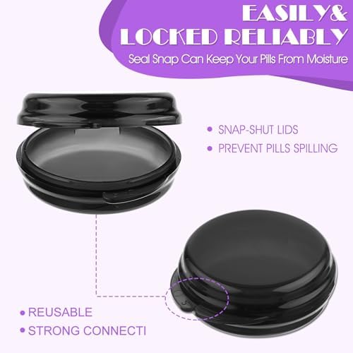 35 Pcs Mini Pill Organizer Portable Travel Pill Box Small Plastic Storage Containers Cute Pill Container Holder Round Pill Case Earplug Case Medicine Dispenser for Pocket Purse