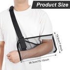 Arm Sling for Shoulder Injury, Adjustable Mesh Breathable Shower Immobilizer for Left Right Arm, Elbow Wrist Support for Men Women