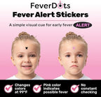 (Shapes 16 Count) FeverAlert for Kids & Adults – Turns Pink at 99°F Giving an Early Visual Cue of Elevated Temperature–Easier to Read Than Fever Strips for Forehead.