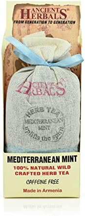 Ancient Herbals Mediterranean Mint – 100% Natural Wild Crafted Loose Leaf Herbal Tea in a Cotton Bag | Premium – Wellness – Artisan – 50 g