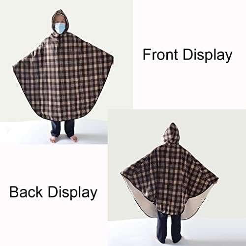 Wheelchair Cover Comfortable Warm Hooded Wheelchair Cloa Cold and Wind Proof Wheelchair Clothes for The Elderly Manual and Electric Wheelchair Warm Cover (Color : Brown)