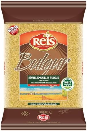 Reis Fine Bulgur, Wheat Berries, Bulgur Wheat for Salads, Meatballs & Meals, Turkish Grocery Foods, High Fiber & Protein Cereal, Whole Grain Bag, Non-GMO, Bulk, Vegan, Halal 2.2 Lbs (1000g)