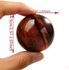 Natural Stone Crystal Sphere Feng Shui Home Decoration Ball Positive Energy Scrying Orb for Meditation Tool for Spiritual Space Purification Globe Diameter 4-5cm Red Tiger's Eye Sphere