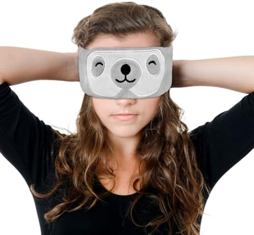 Cute Animal Sleeping Mask Sleep Mask, Funny Sloth Soft Plush Eye Mask with Adjustable Headband for Travel Nap Blindfold Eye Cover Eyeshade for Adult Kids Men Women - Sloth