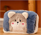 Reusable Electric Water Heating Bag, Portable Electric Hot Water Bag with Cute Faux Fur Cover, Reusable PVC Hot Water Bottle Portable
