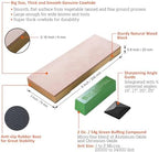 SHARPAL 204N Leather Strop (Genuine Cowhide) 8" x 3" Kit with 2 Oz. Polishing Compound & Angle Guide, Knife Stropping Block for Sharpening & Honing Knives, Straight Razor, Woodcarving Chisels