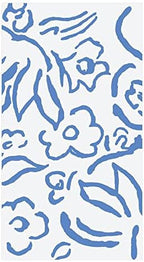 Caspari Matisse Paper Guest Towel Napkins in Blue - 15 Per Package