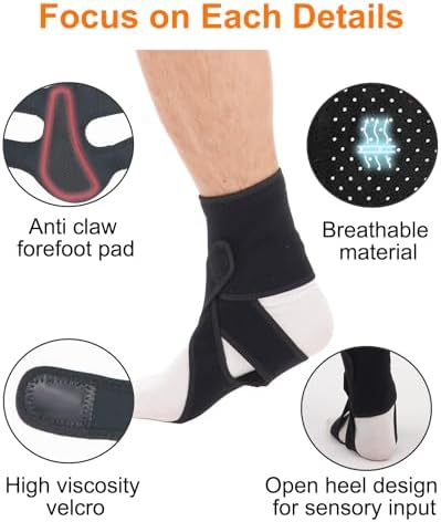 AFO Foot Drop Brace, Improve Walking Gait, Effective Relieve Pain, Adjustable Foot Orthosis Brace Support for Sleep, Plantar Fasciitis, Drop Foot Braces for Walking with Shoes (Right)