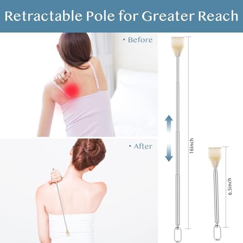 10 Pack Stainless Steel Telescopic Back Scratchers - Extendable 16.5 to 42cm, Bulk Gifts for Men Women, Portable Itch Relief Tool (Silver)