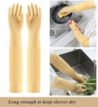 Coson home Long Rubber Dishwashing Cleaning Gloves, Elbow Length for Dishes Household Kitchenware Washing 17.8 Inches