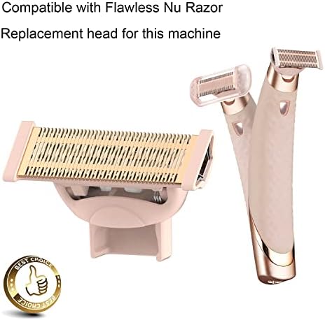 2 Pack Replacement Body Razor head Compatible with Finish Touch Flawless Nu Razor Replacement Blades incude a clean brush,Rose Gold