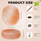 12 Pcs Flat Oval Massage Stone 3.5 x 1 x 2.6 Inch Crystal Hand Carved Stone Pink Himalayan Salt Massage Therapy Heated Warmer Rock for Salt and Sugar