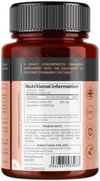 pureclinica Double Strength Cranberry Extract 10,000mg x 360 Ultra Concentrated Tablets (2 Bottles of 180) - 12 Months Supply!