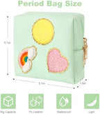 airogym Period Bag for Women, Sanitary Napkin Storage Bag, PU Leather Sanitary Pad Bags for Panty Liners, Tampons, Menstrual Cup Pouches, Sanitary Pads Organizer with Zipper