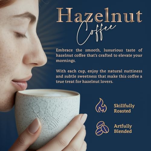 Hazelnut Flavored Whole Bean Coffee – 100% Arabica, Organic, No Artificial Sweeteners, Naturally Flavored, Medium Roast, Single Origin – by Coffea Flavor
