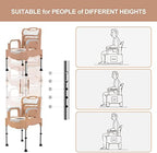 Bedside Commodes, 16" Toilet Chair Seat with Handles, Adjustable Mobile Portable Toilets, Anti-Slip and Anti-Rollover, Adult Potty Chair Load 660 Lb for Seniors Disabilities Elderly & Others