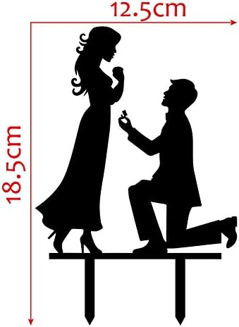 Propose Wedding Cake Topper Funny Love Couple Decoration Cake Topper Wedding Engagement Bridal Shower