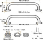 12 Inch Satin Brushed Nickel Shower Grab Bar - 1" Diameter, iMomwee Stainless Steel Bathroom Grab Bar Handle, Balance Bar for Shower and Wall, Safety Hand Rail Support, Handicap Elderly Assist Handle