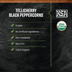 Frontier Organic Tellicherry Black Peppercorns with Grinder, 1.76 oz