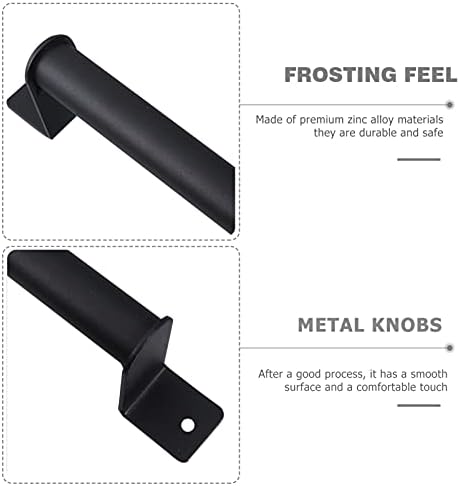 AVFORA Black Cabinet Pulls Black Cabinet Pulls Black Cast Iron Handles Bar Door Handle Rustic for Door Gate Fence Garage Closet Outdoor Indoor Black Cabinet Knobs Black Cabinet Knobs Handle