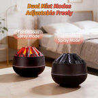 ‌Upgraded Flame Effect Humidifier - 7 Colors Essential Oil Humidifier, Noiseless for Yoga & Bedroom, 300mL Capacity - Brown